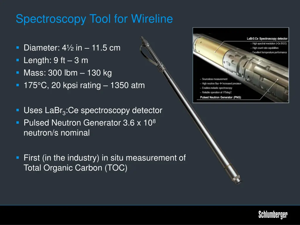 spectroscopy tool for wireline