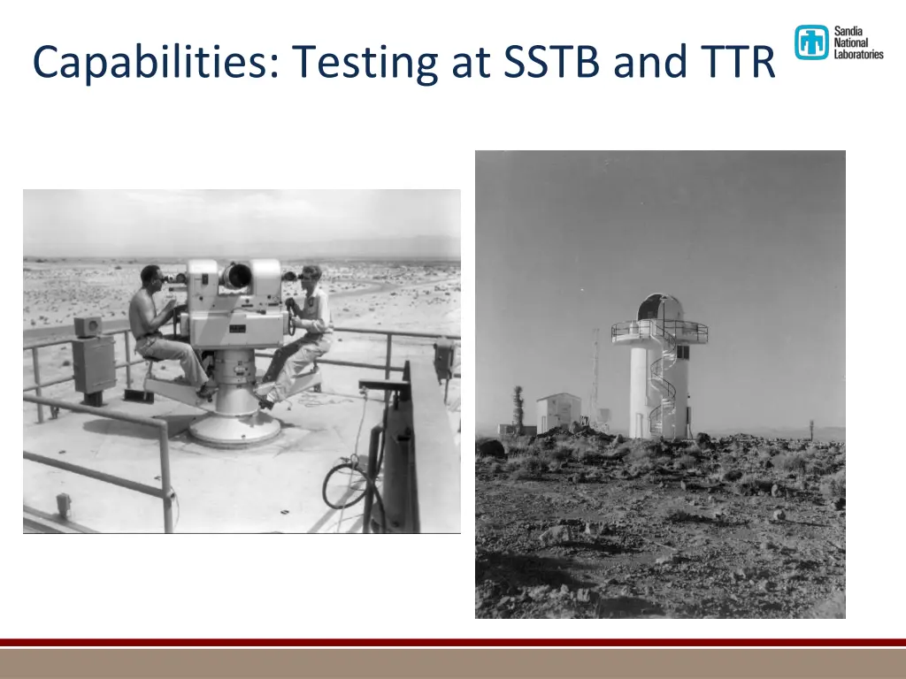 capabilities testing at sstb and ttr