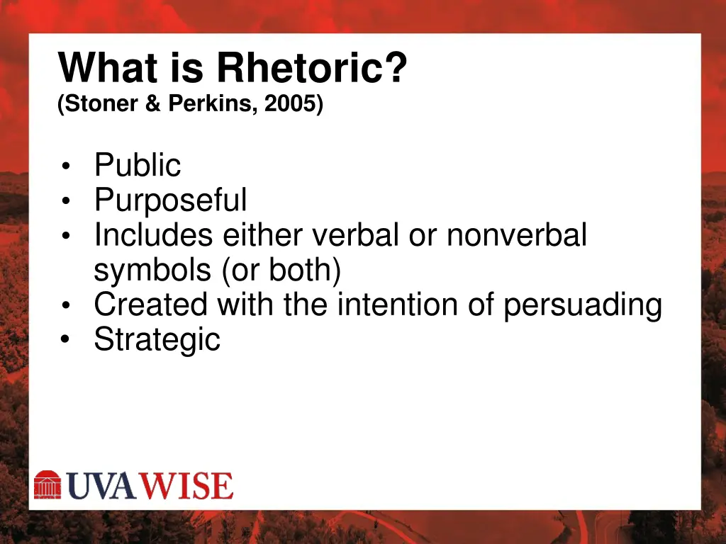 what is rhetoric stoner perkins 2005