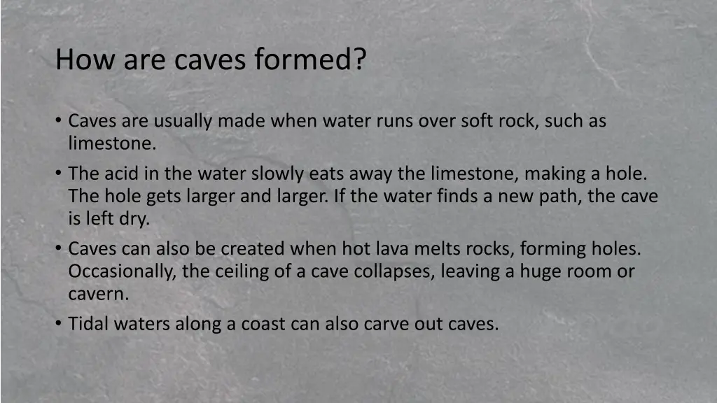 how are caves formed