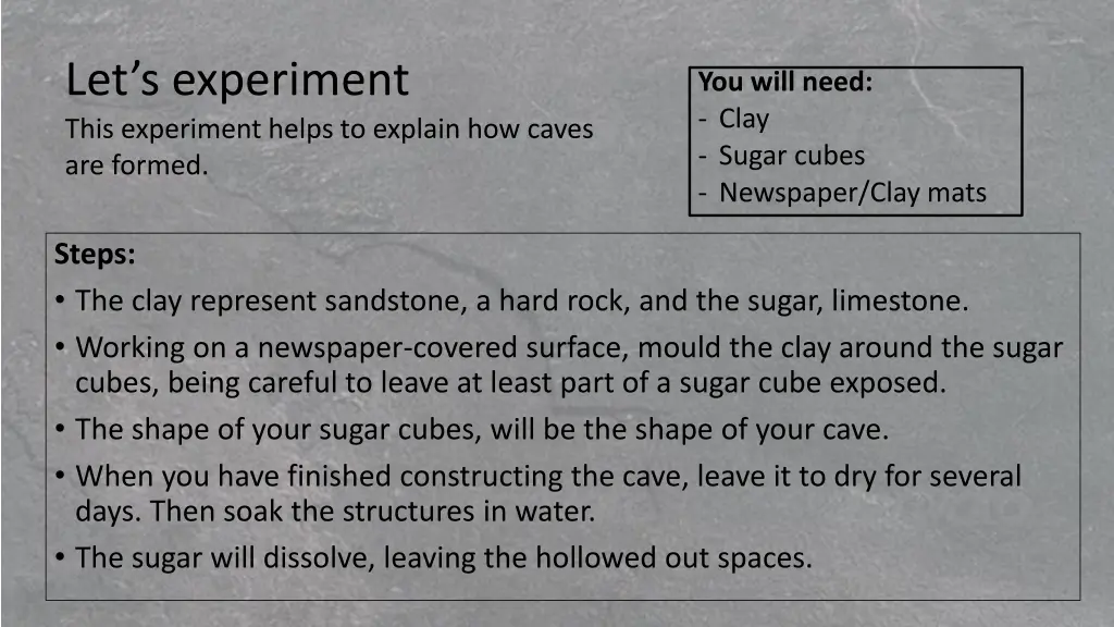 let s experiment this experiment helps to explain