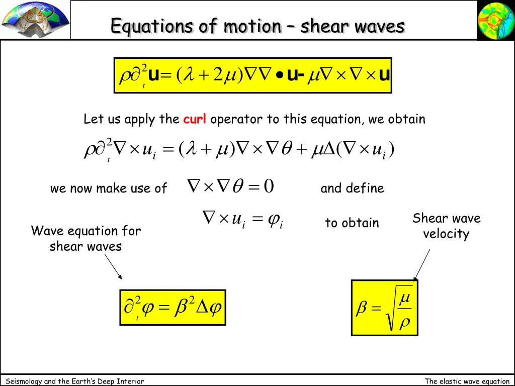 equations of motion shear waves