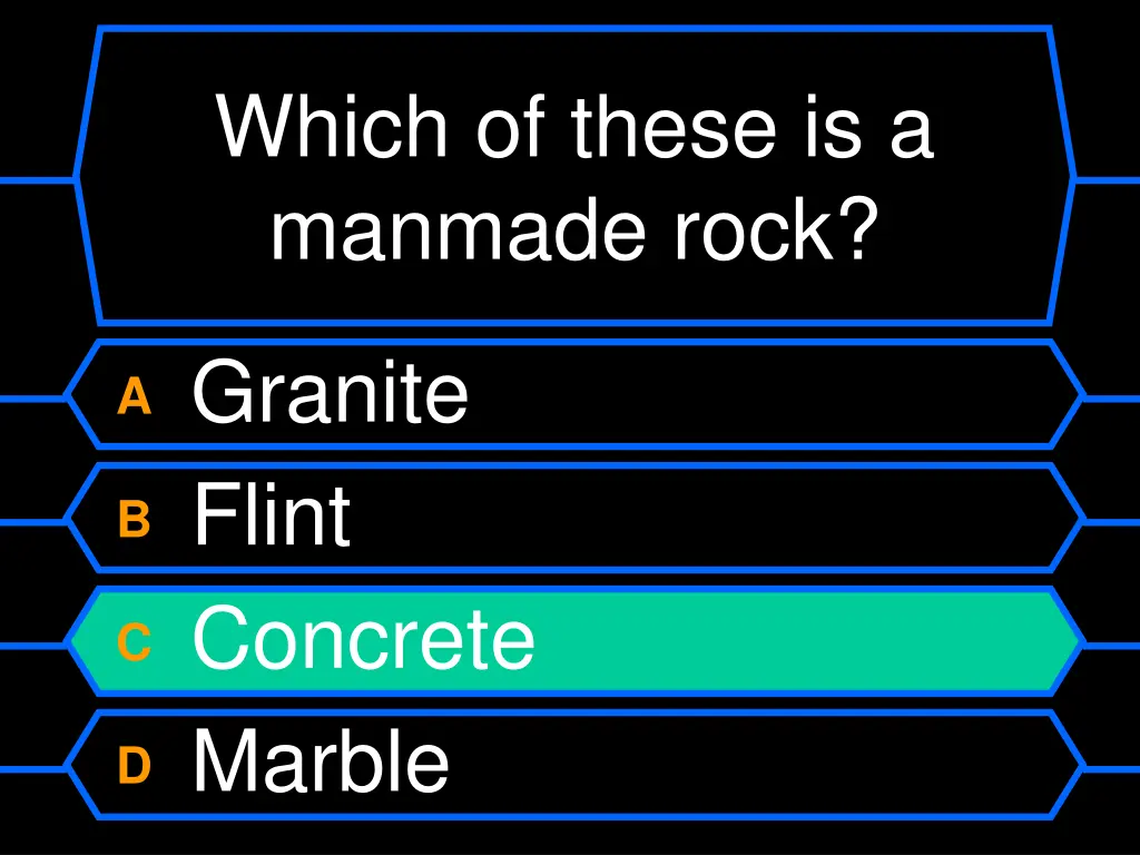 which of these is a manmade rock 1