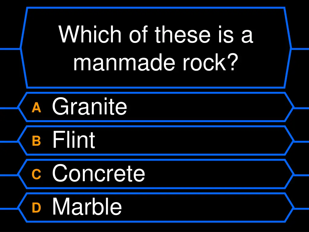 which of these is a manmade rock