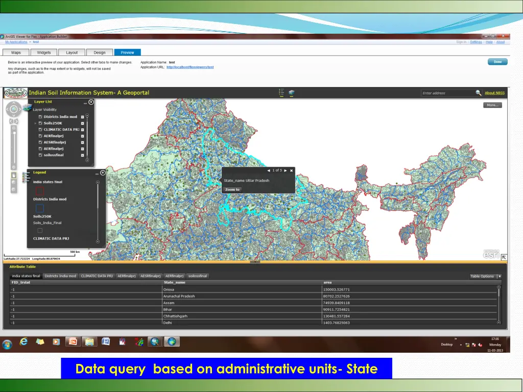 data query based on administrative units state