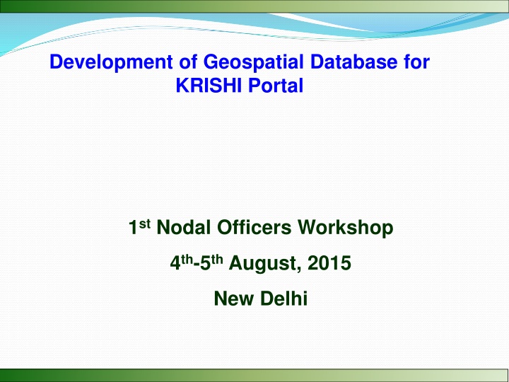 development of geospatial database for krishi