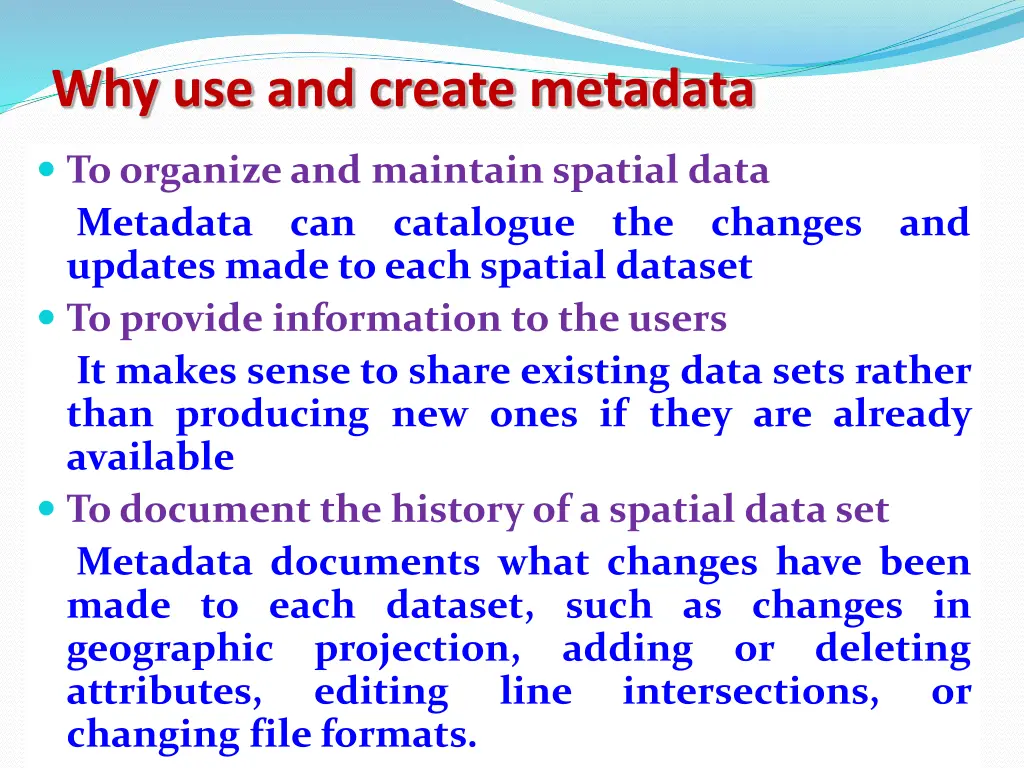 why use and create metadata