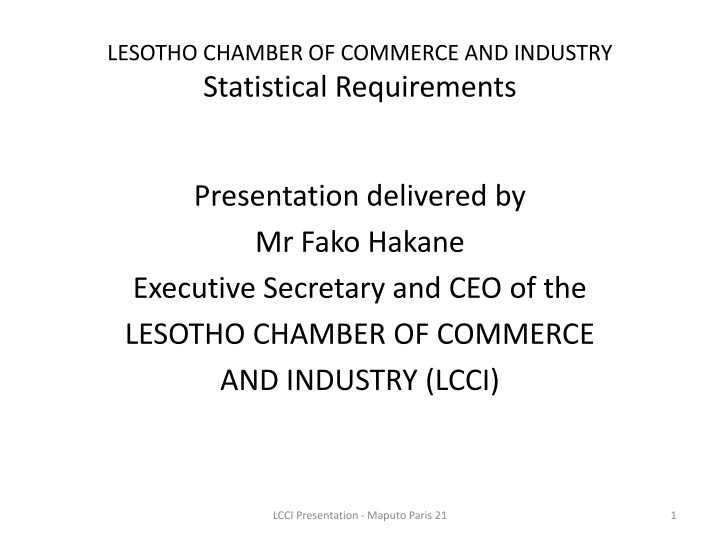 lesotho chamber of commerce and industry