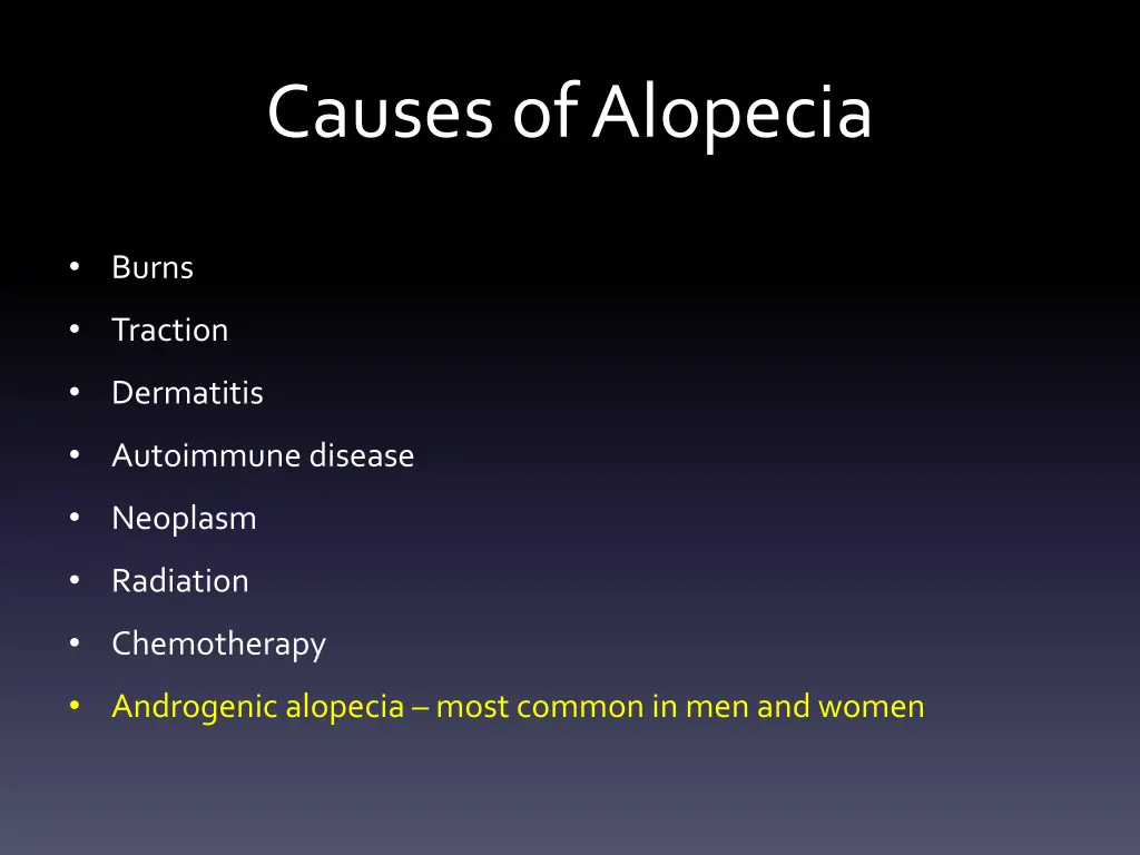 causes of alopecia