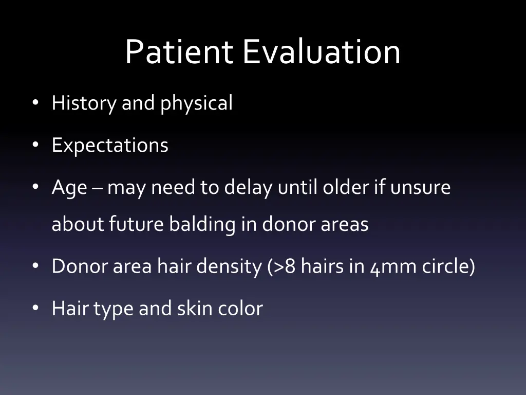 patient evaluation