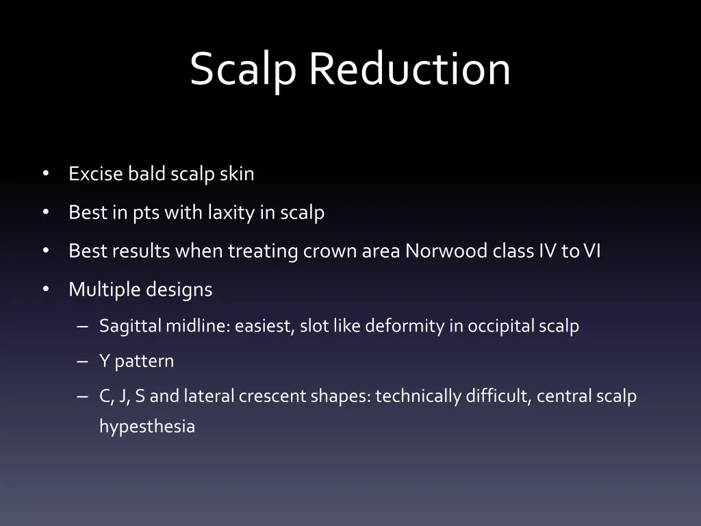 scalp reduction