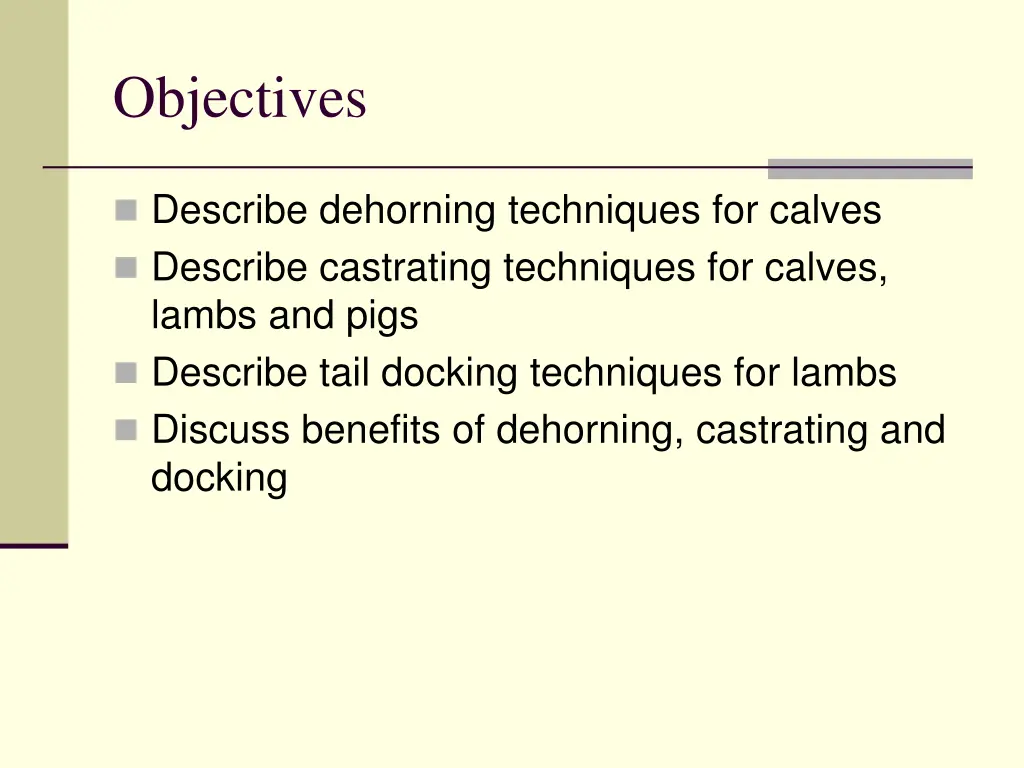 objectives