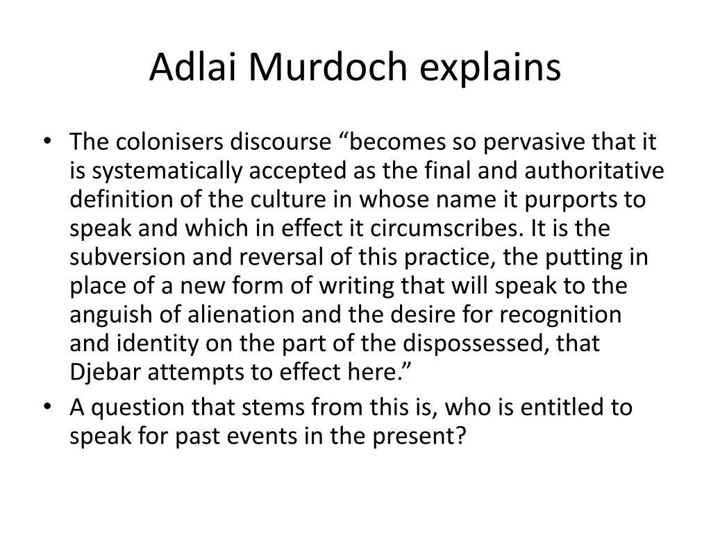 adlai murdoch explains