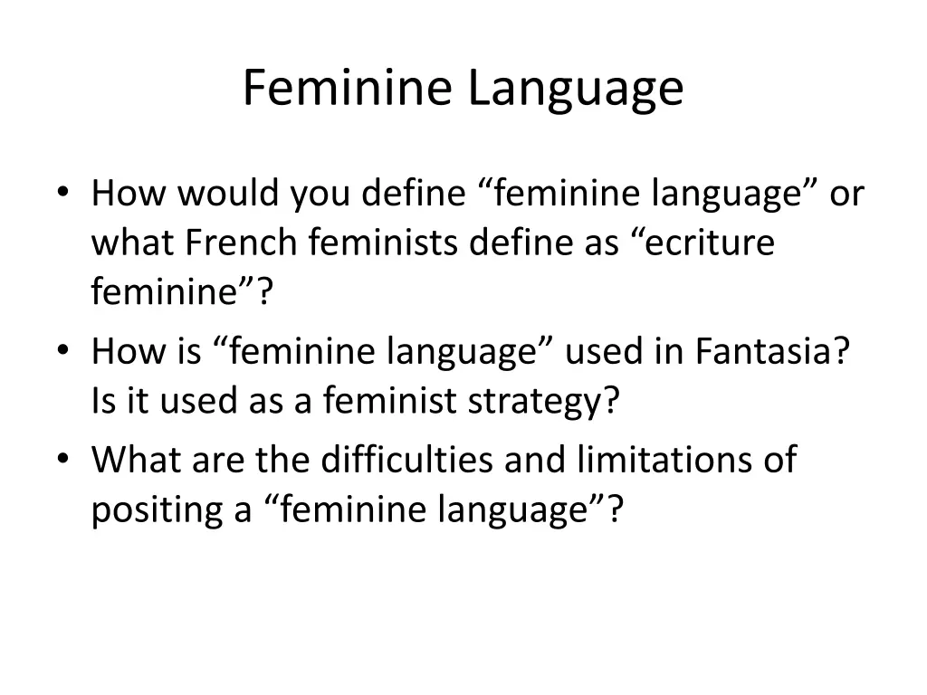 feminine language