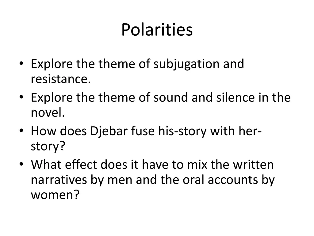 polarities