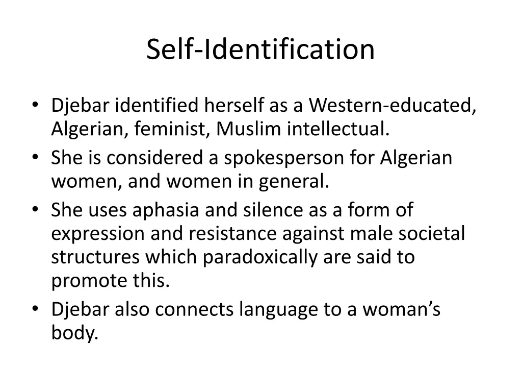 self identification