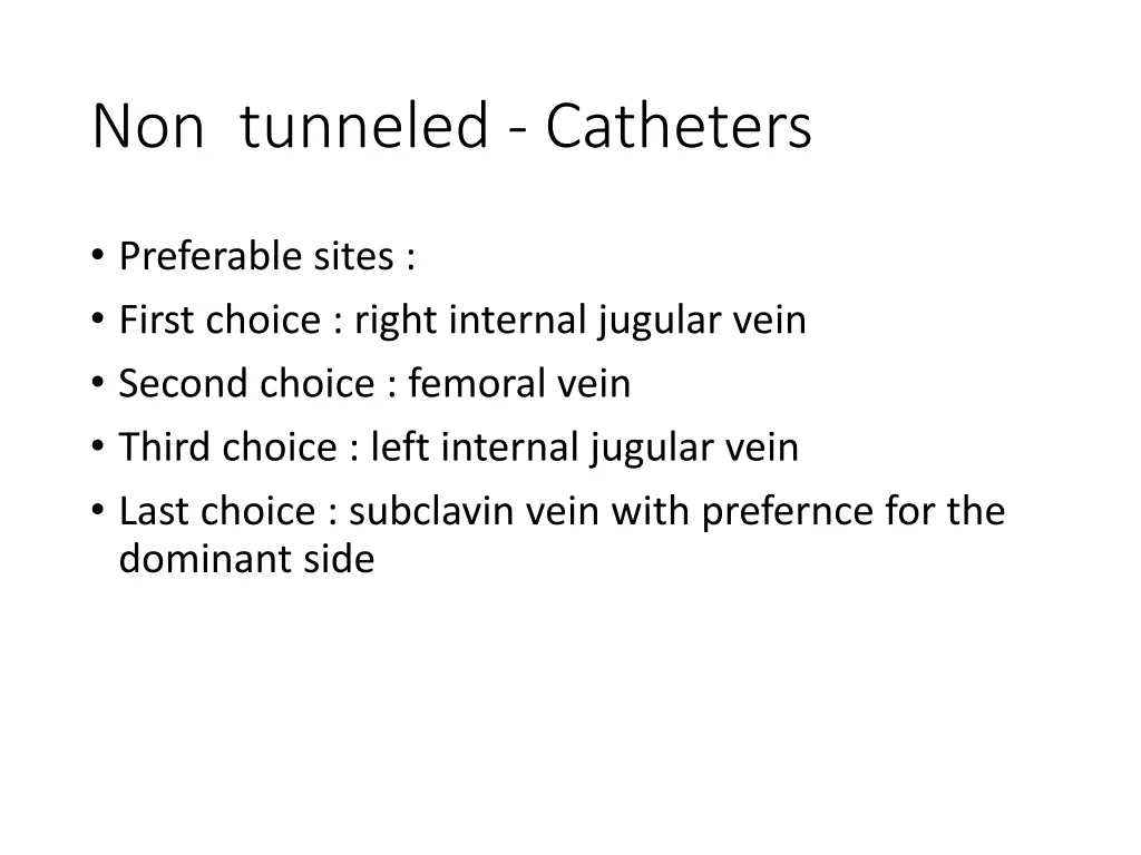 non tunneled catheters