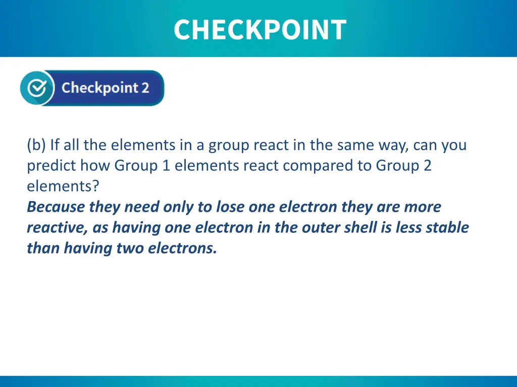 b if all the elements in a group react