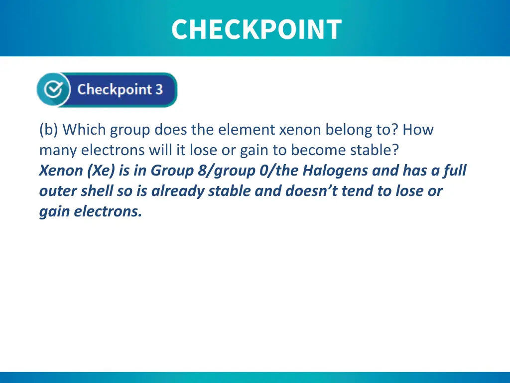 b which group does the element xenon belong