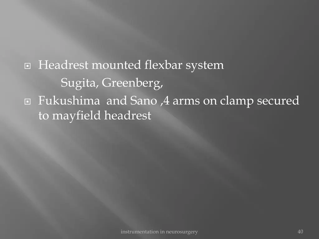 headrest mounted flexbar system sugita greenberg