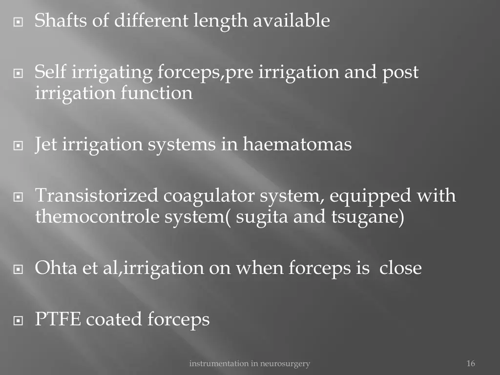 shafts of different length available