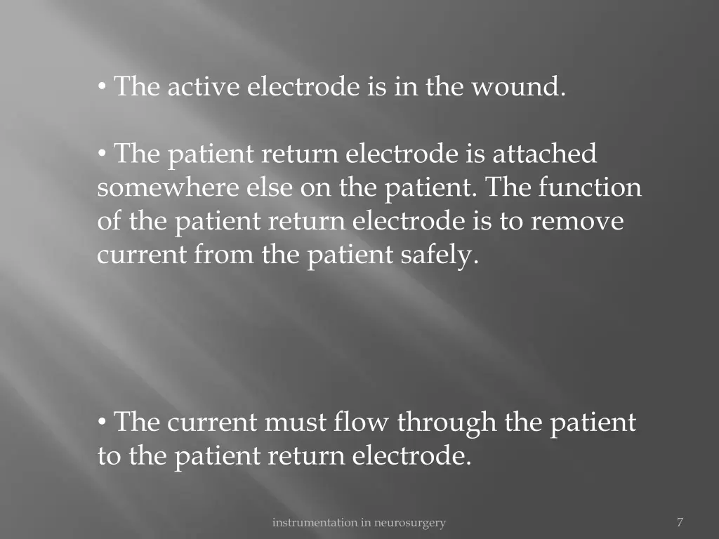 the active electrode is in the wound