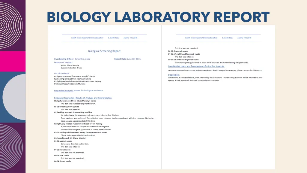 biology laboratory report