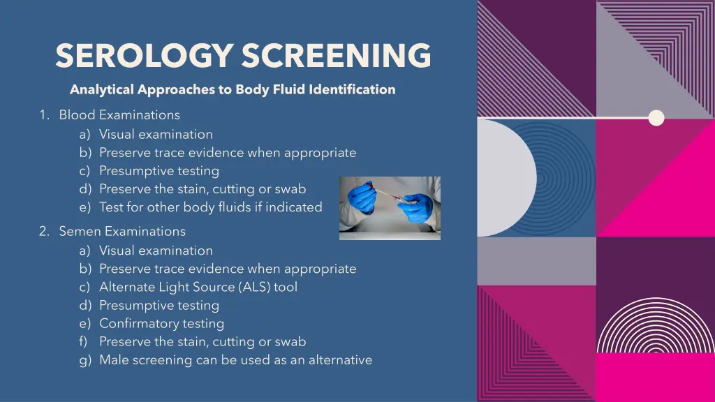 serology screening analytical approaches to body