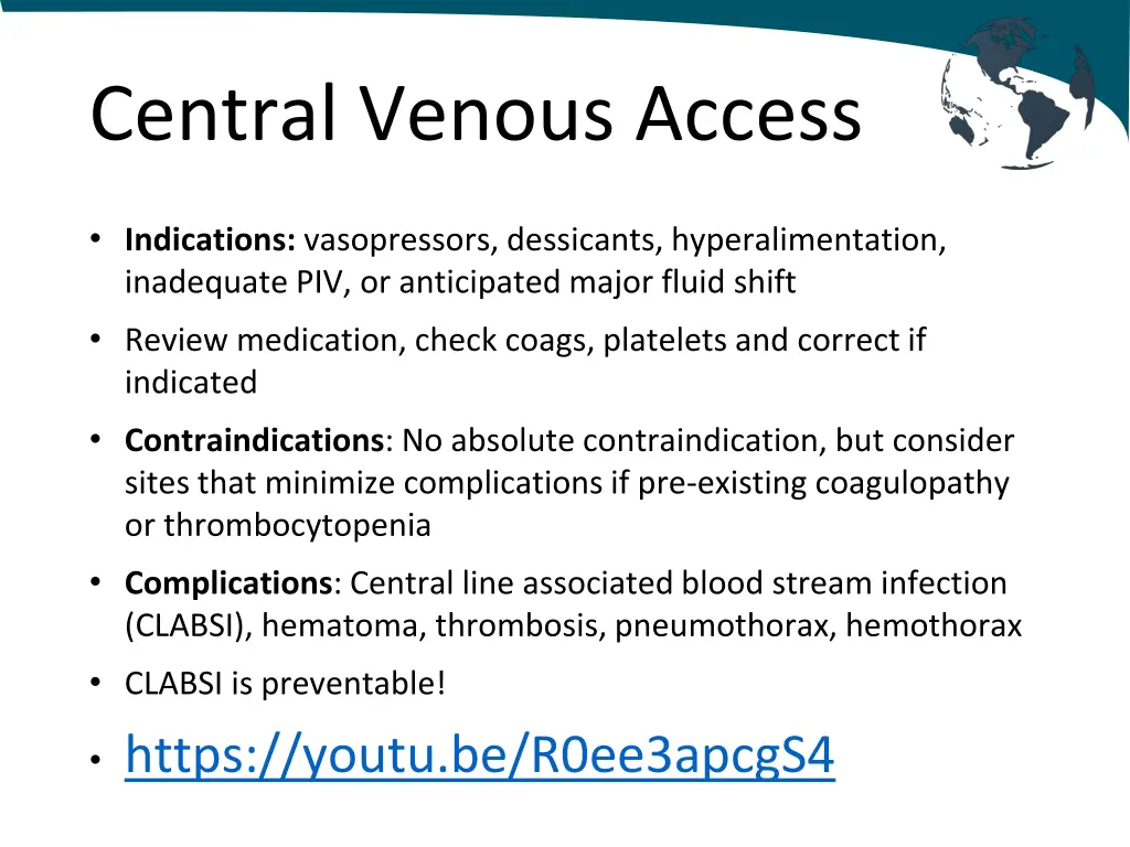 central venous access 1