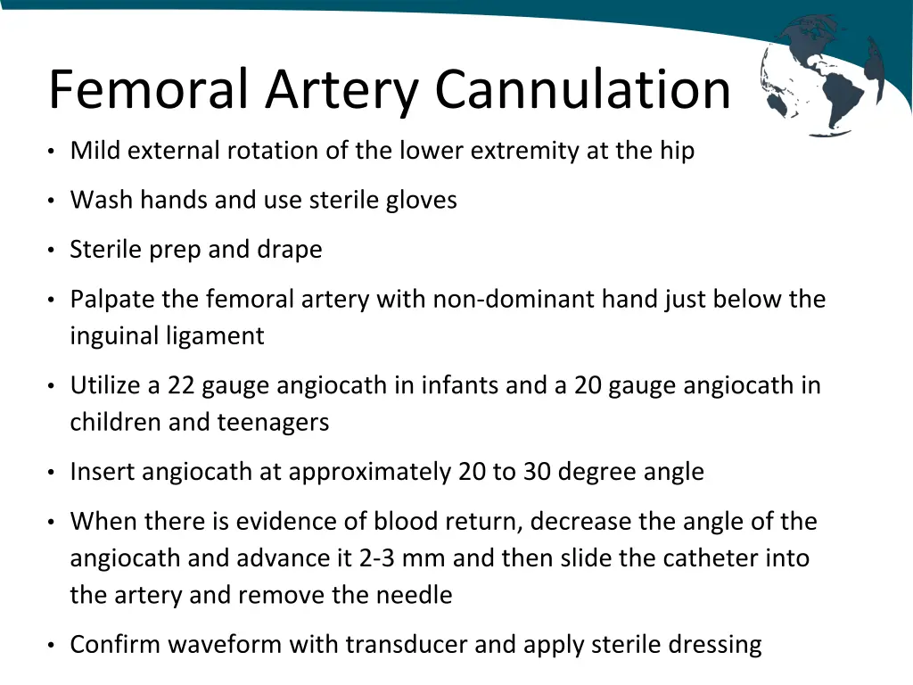 femoral artery cannulation