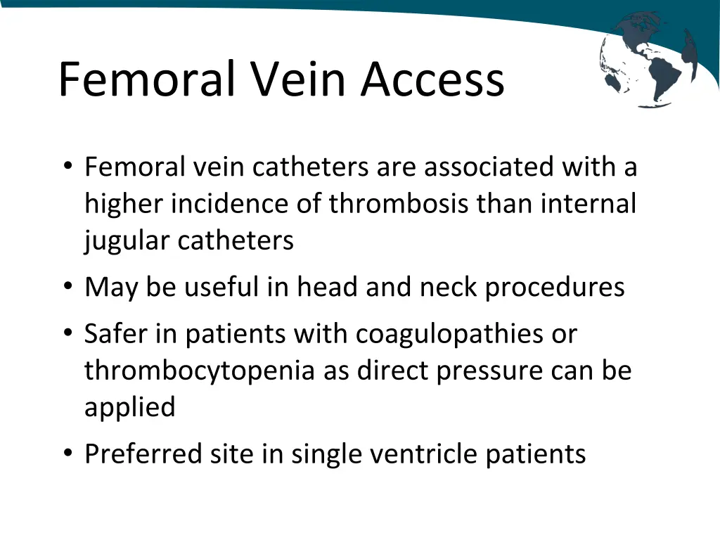 femoral vein access