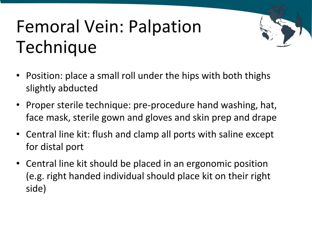 femoral vein palpation technique