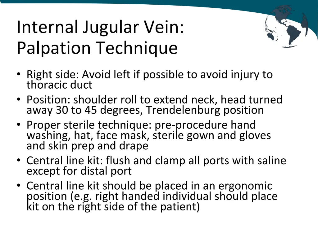 internal jugular vein palpation technique