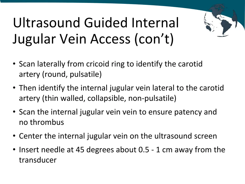 ultrasound guided internal jugular vein access 1