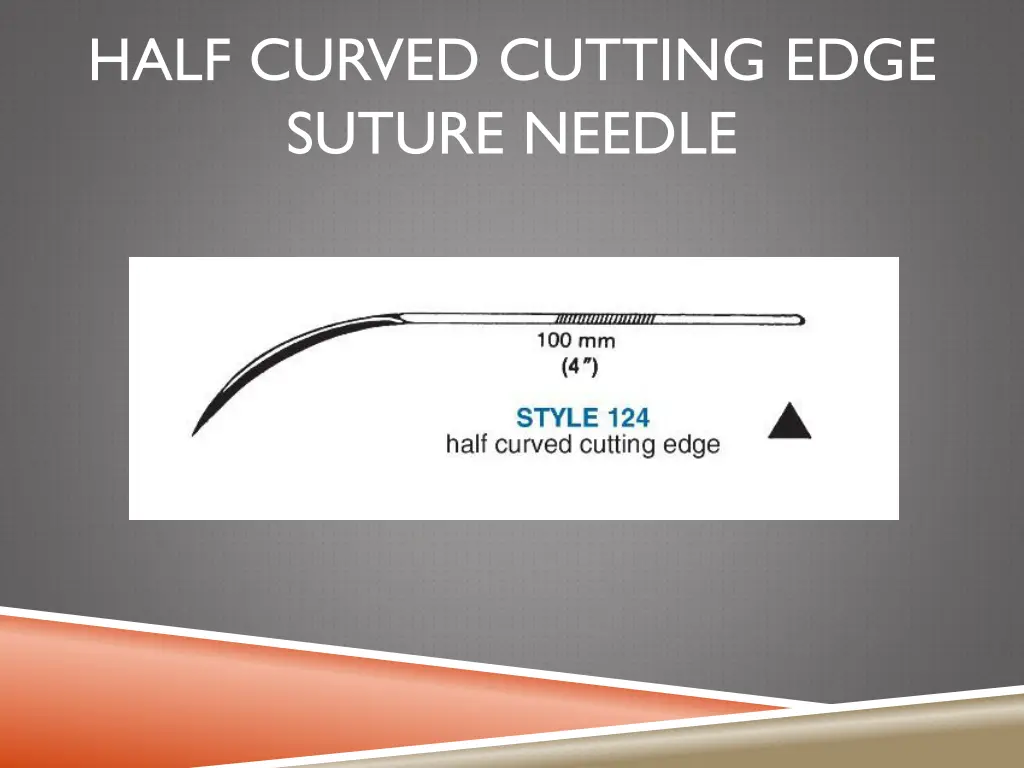 half curved cutting edge suture needle