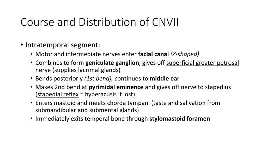 course and distribution of cnvii 1