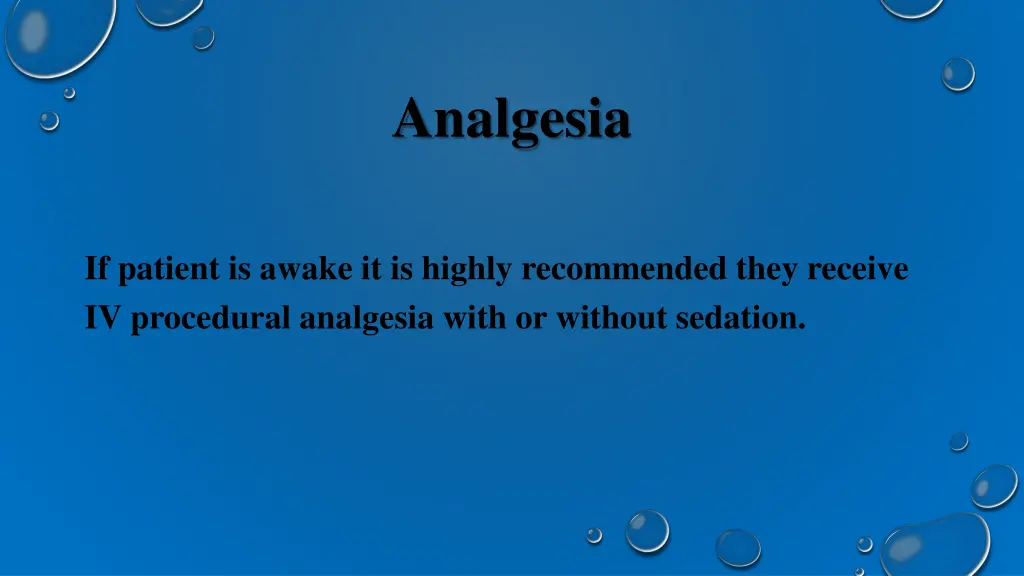 analgesia