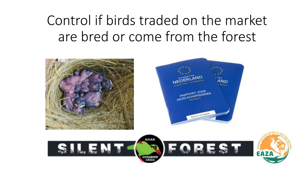 control if birds traded on the market are bred