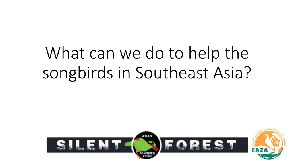 what can we do to help the songbirds in southeast