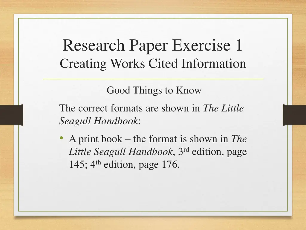 research paper exercise 1 creating works cited 1