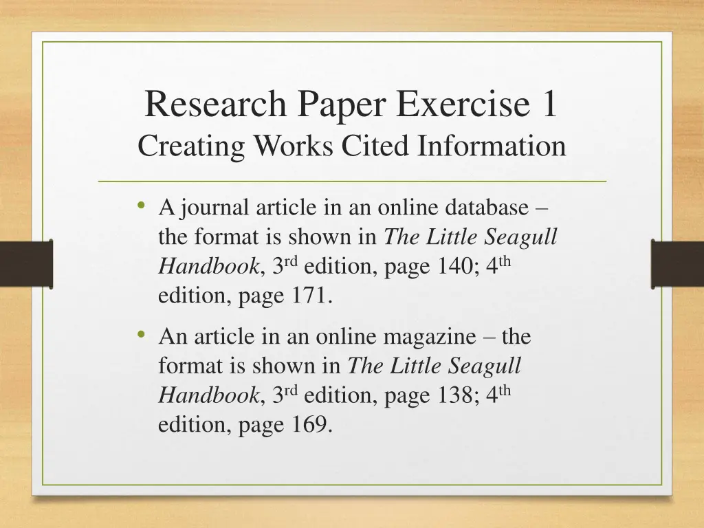 research paper exercise 1 creating works cited 2