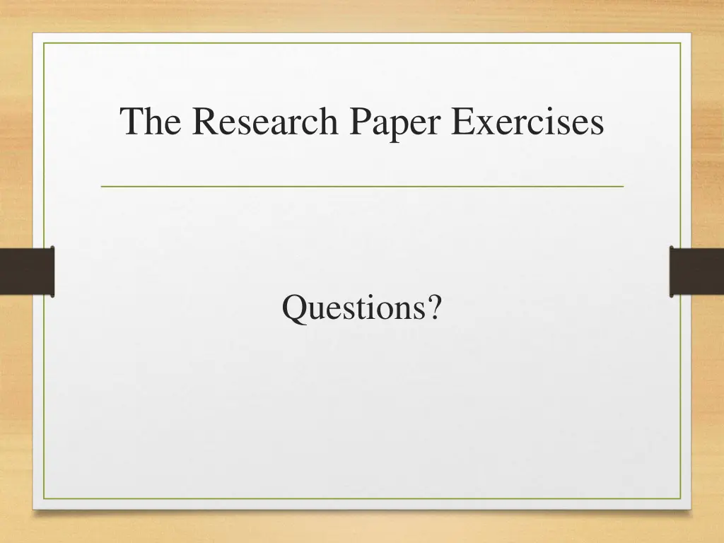 the research paper exercises