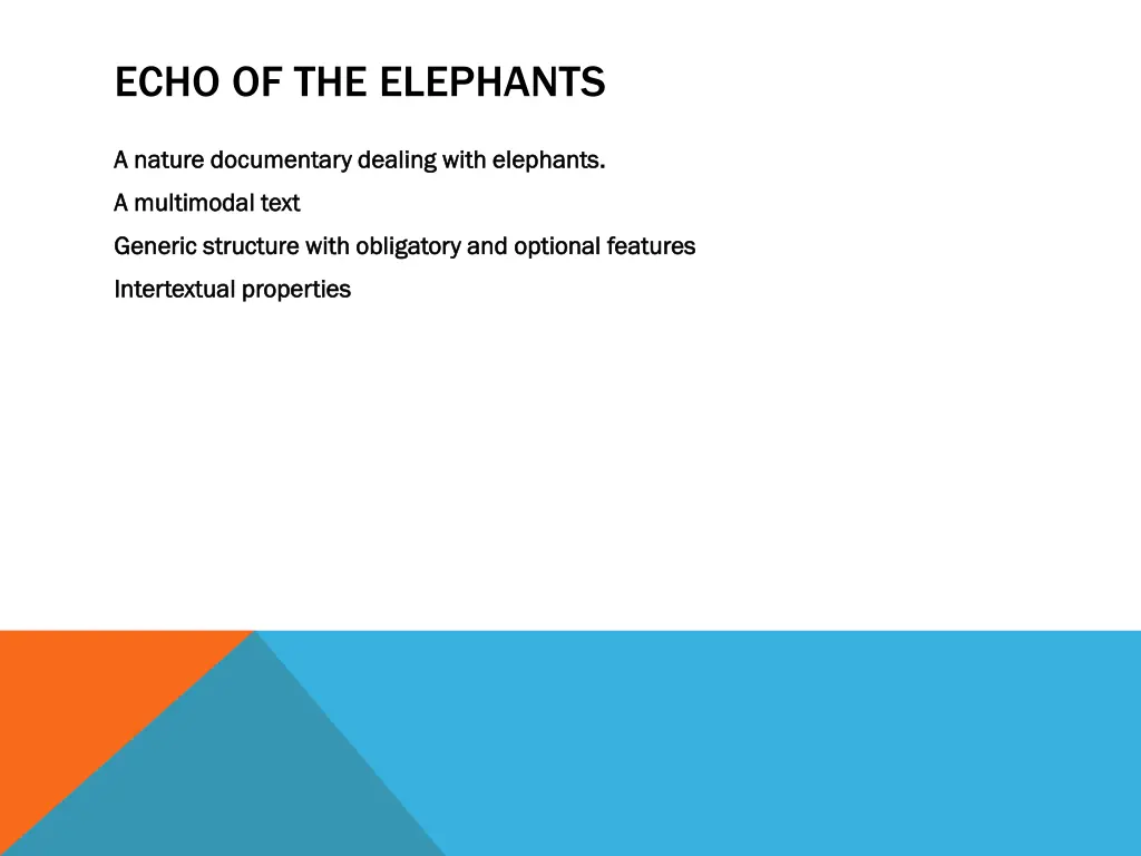 echo of the elephants