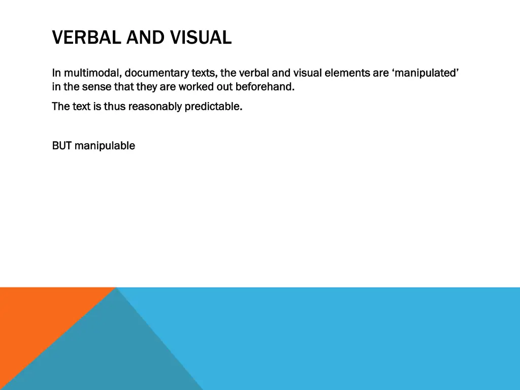 verbal and visual