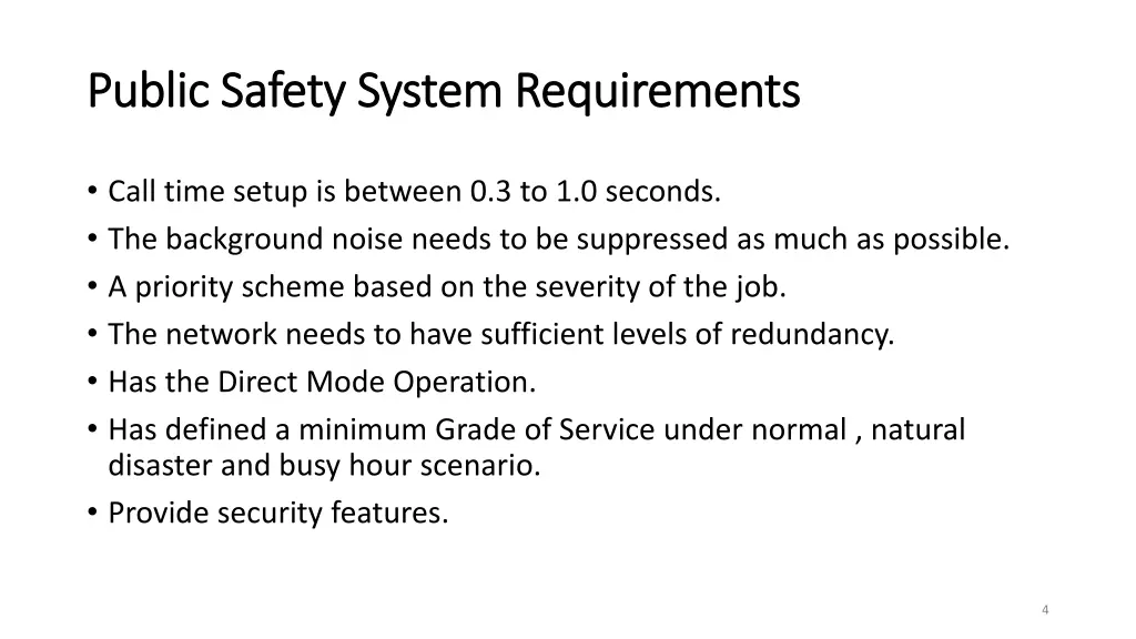 public safety system requirements public safety