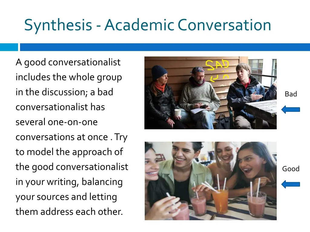 synthesis academic conversation