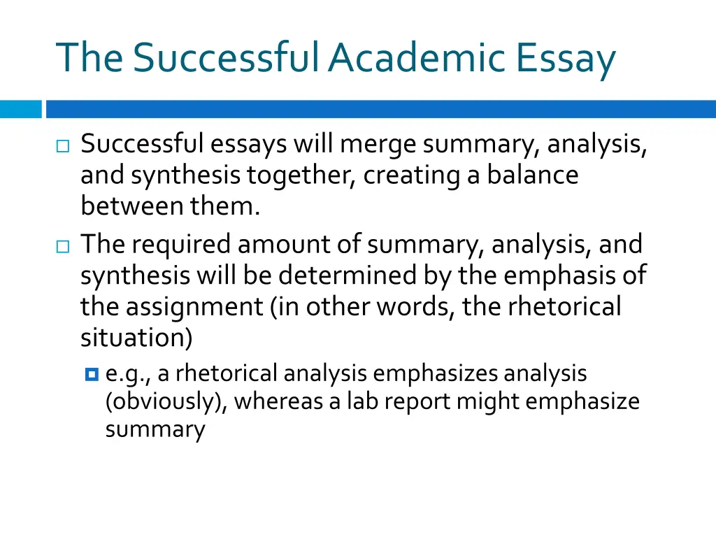 the successful academic essay