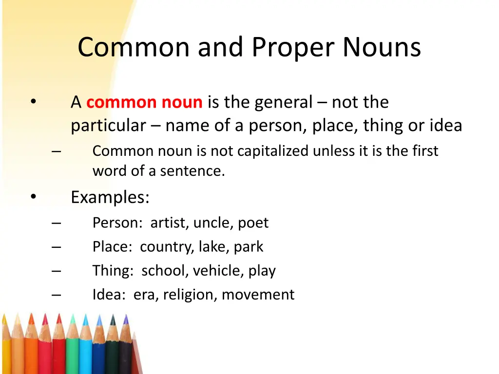 common and proper nouns