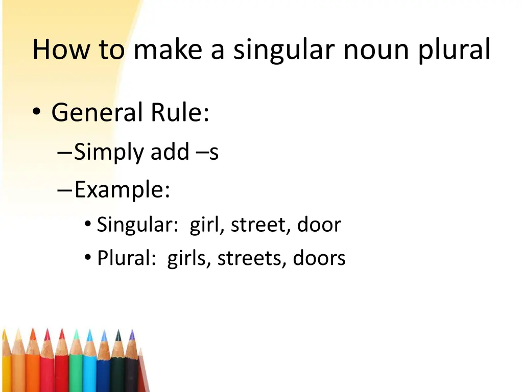 how to make a singular noun plural