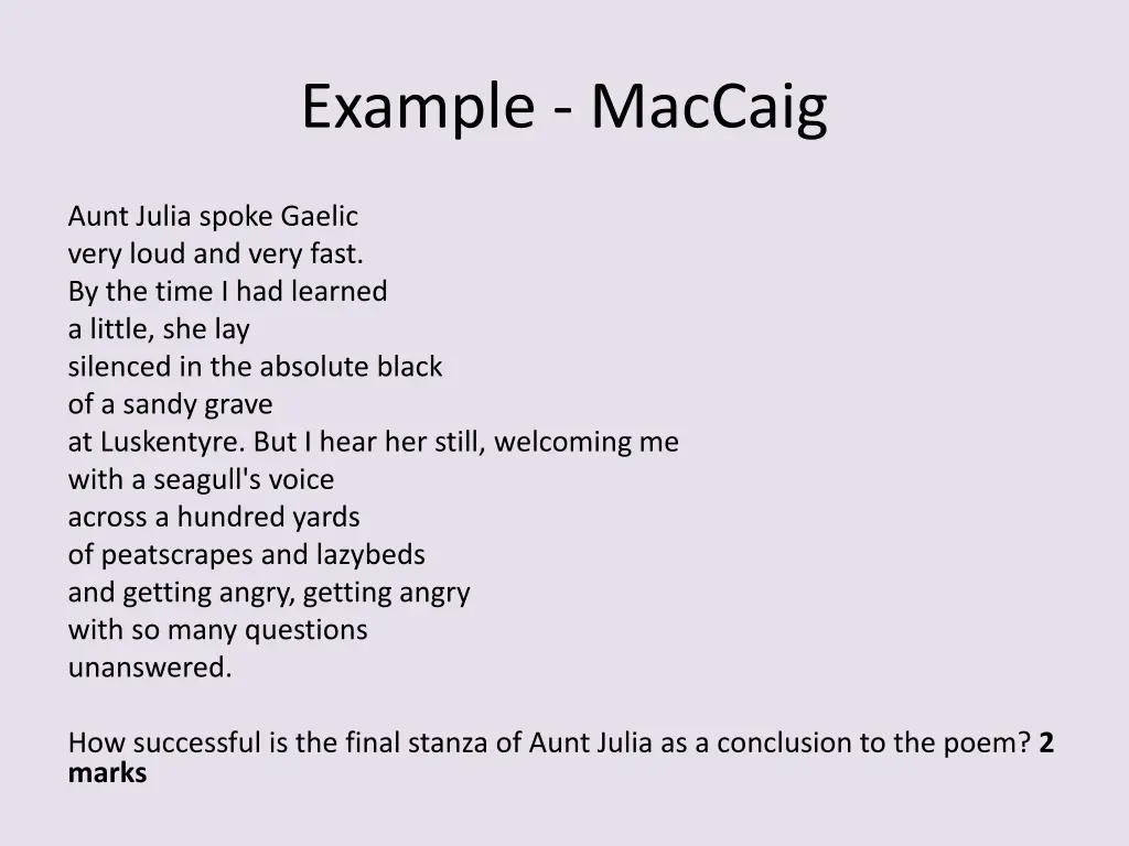 example maccaig